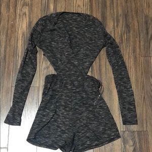 Dark Heather Grey Shorts Romper